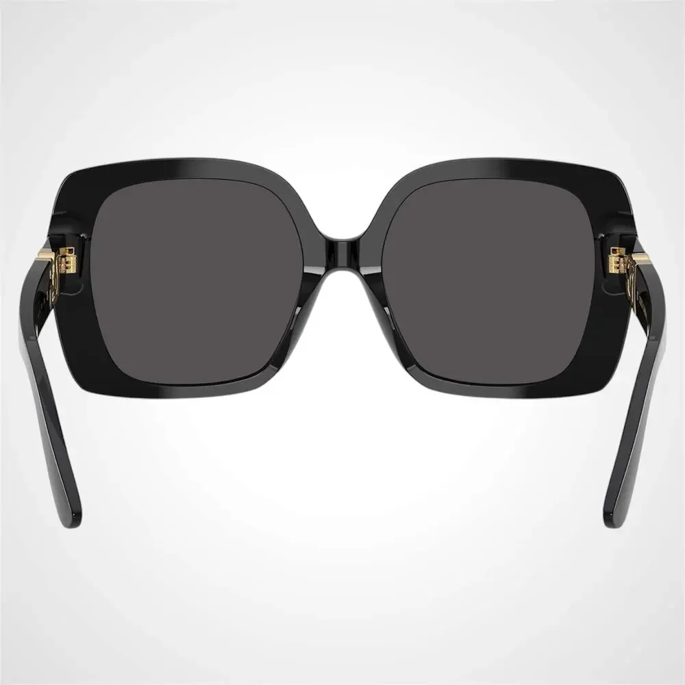 New Dolce & Gabbana Sunglasses Black Acetate Square Gold Metal DG - Picture 5 of 6